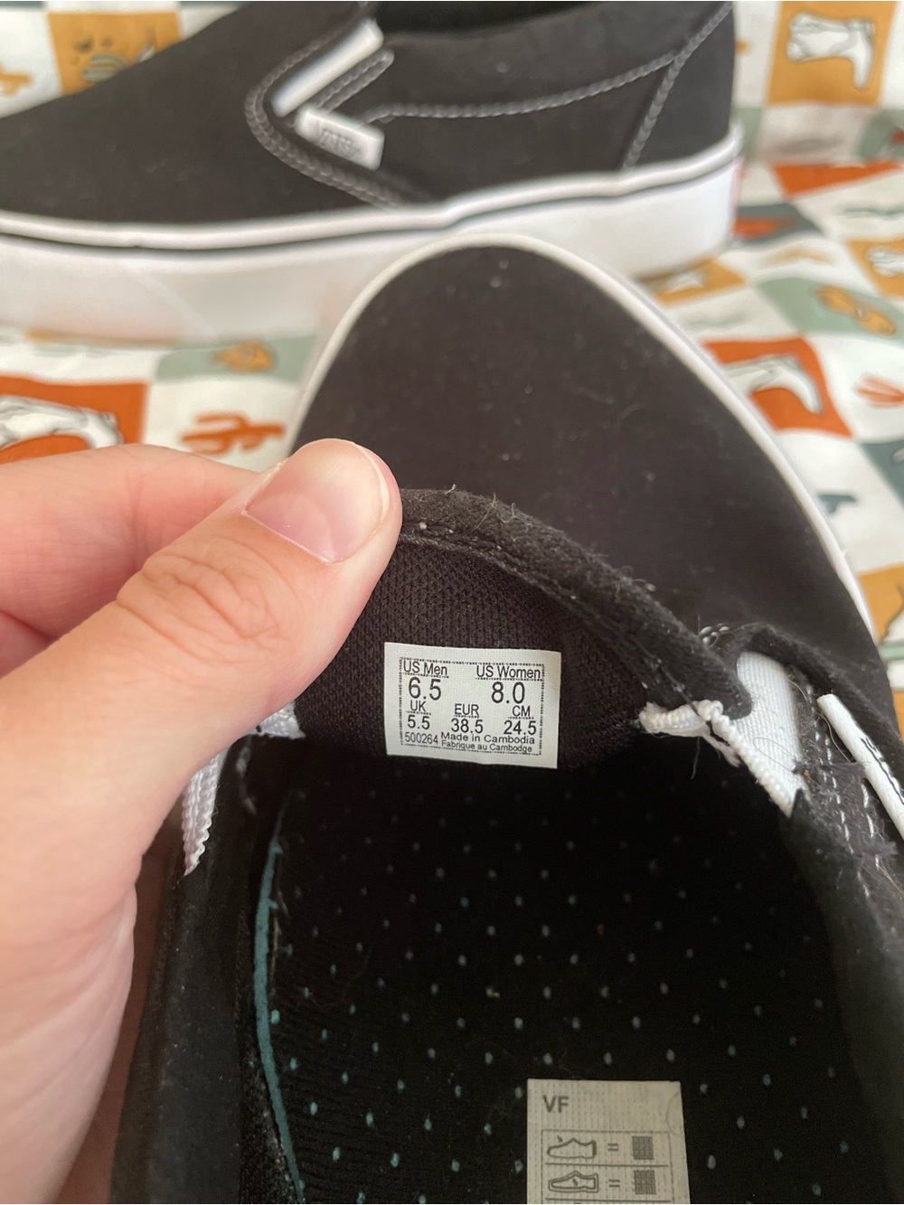 Vans ComfyCUSH Black Slip-On Canvas Sneakers with White Trim - Picture 8 of 10